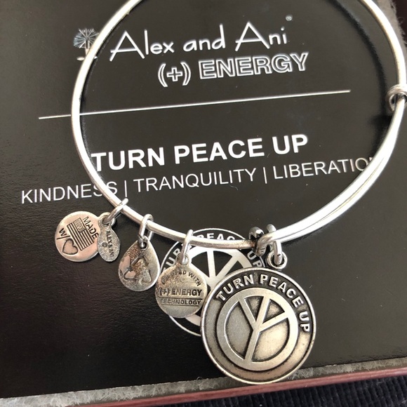 Alex and Ani Jewelry - Alex and Ani Bangle Bar "Turn Peace Up" Bracelet
